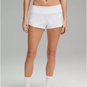 Lululemon Speed Up Low-Rise Lined Short 2.5”, White, size 4